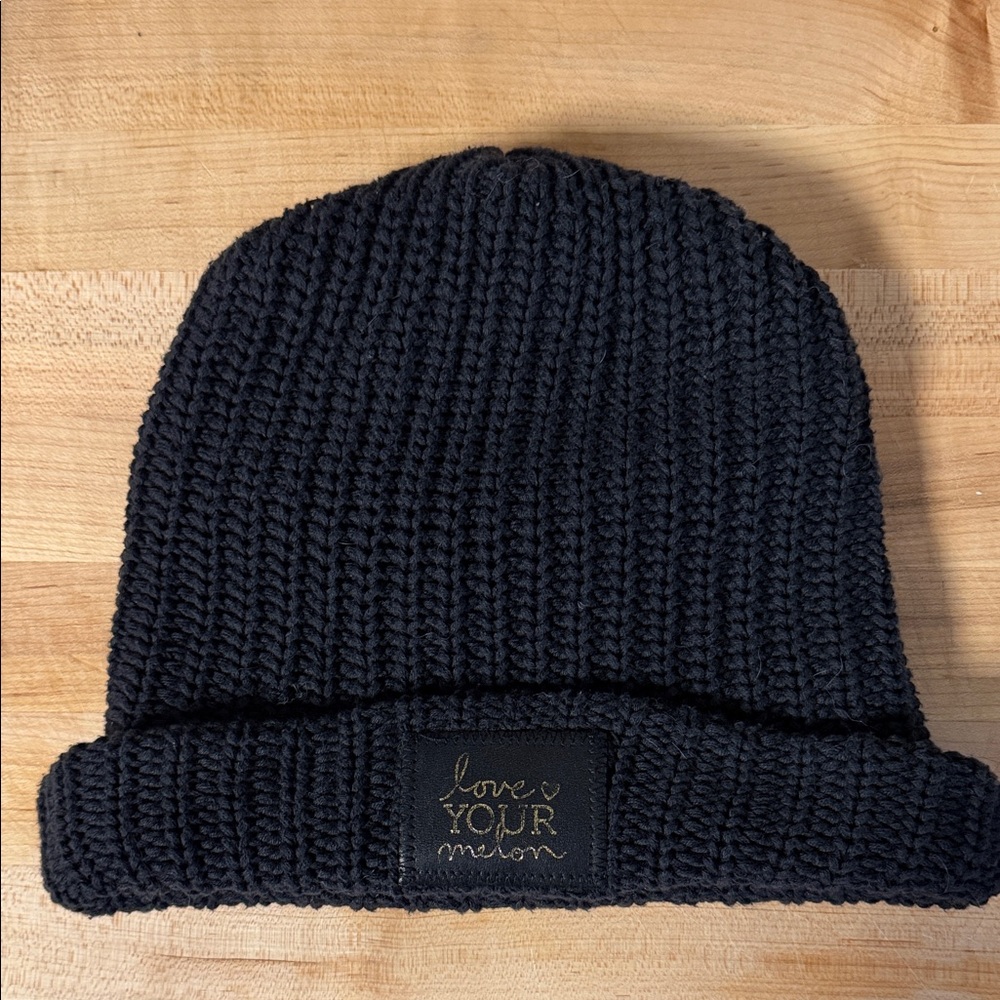 Love Your Melon Black Knit Beanie